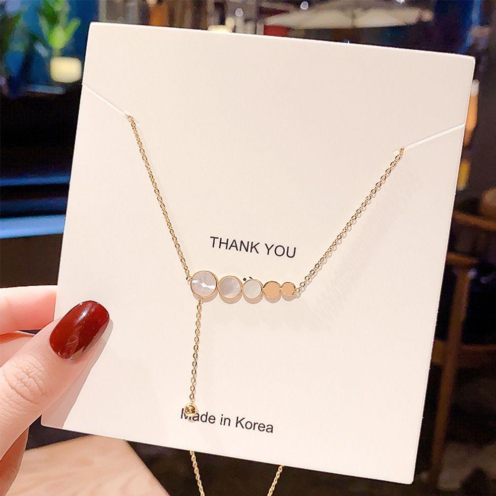 AROMA Vòng cổ Thép Titan Đơn Giản Phong Cách Hàn Quốc Cho Nữ