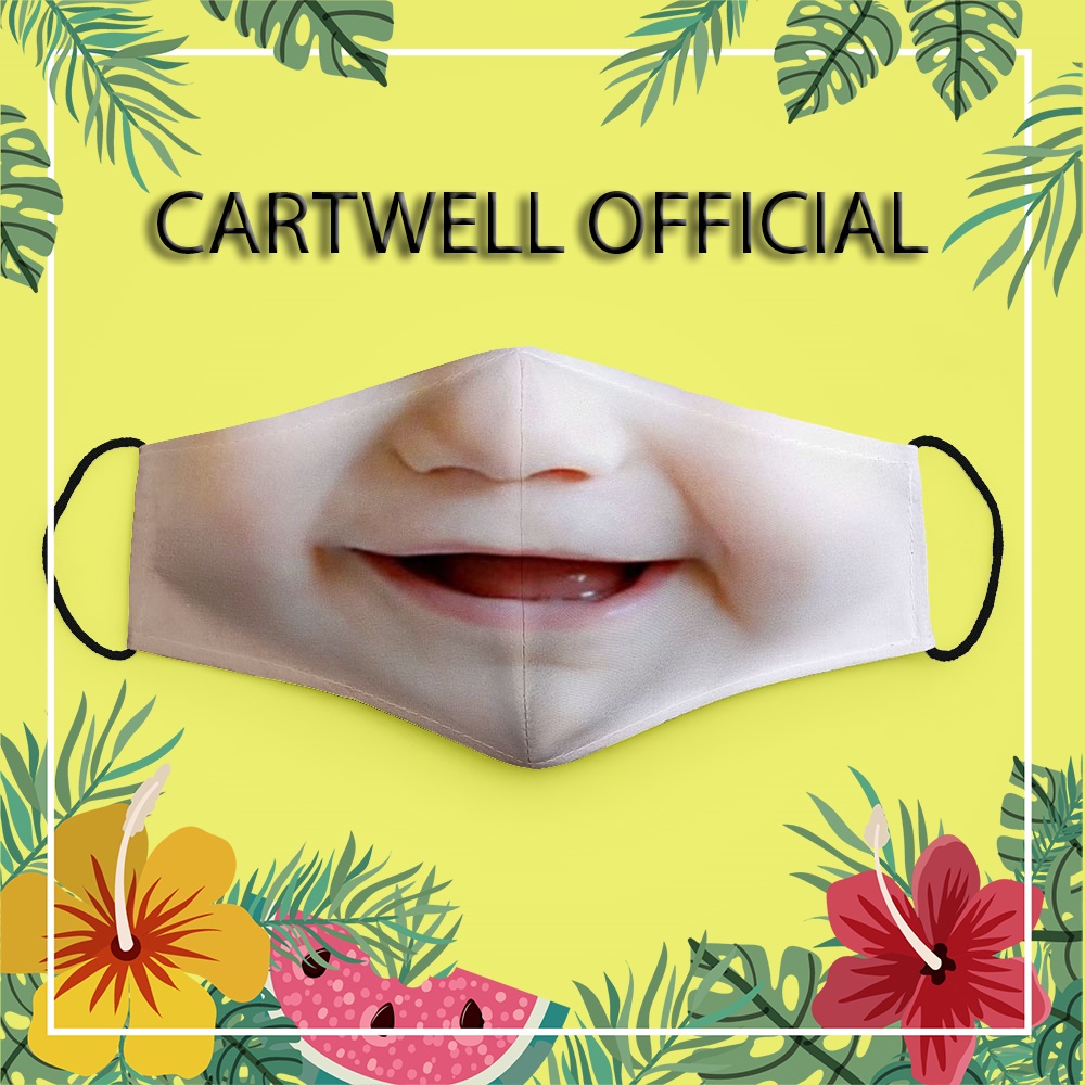 Khẩu trang hài hước dị hề độc lạ mồm em bé 6 CARTWELL bảo vệ toàn diện kháng khuẩn thoáng khí phòng ô nhiễm không đau ta