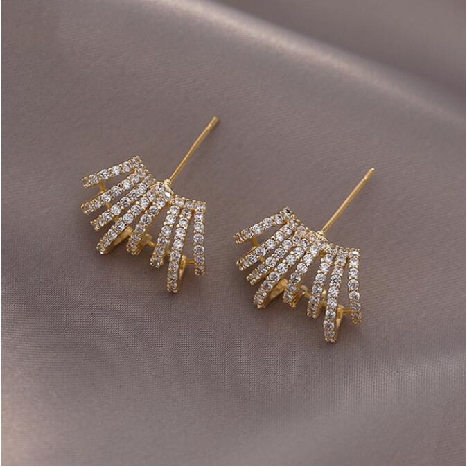 Khuyên Tai Nhỏ Đính Đá Zircon Sang Trọng Thời Trang Hàn Quốc Đi Tiệc Tối Giản Cho Nữ