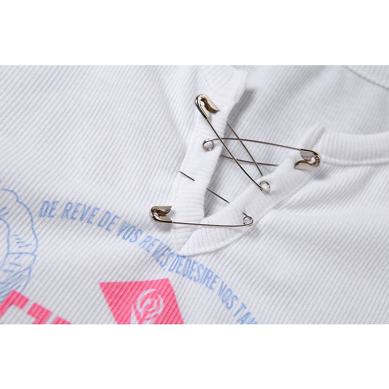 Áo Thun Crop Top Nữ Ngắn Tay In Chữ Thời Trang