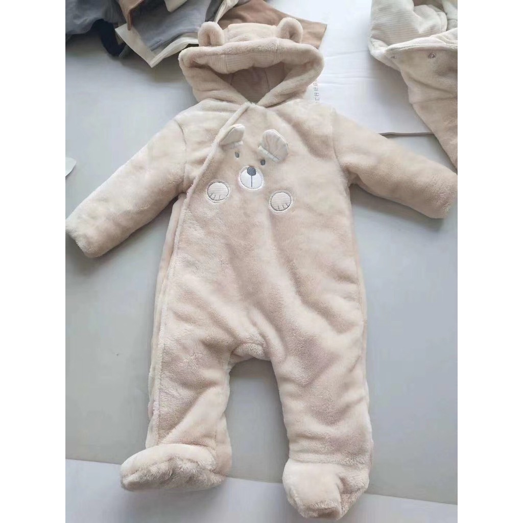 Body liền tất băng lông  có mũ với đôi tai gấu ngộ nghĩnh cho bé size 56cm ,62  cm và 68cm cho bé 4-10kg  >>