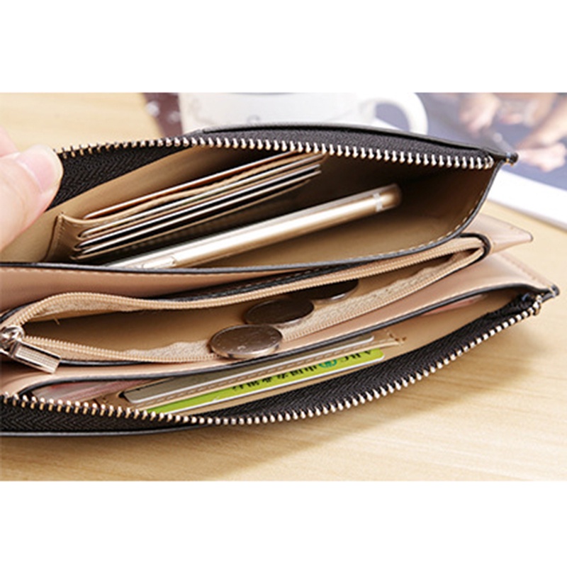 Ví cầm tay IELGY dáng dài có dây kéo phong cách Hàn Quốc cho nữ