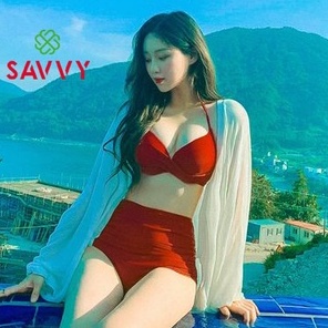 Bộ đồ bơi bikini đi biển 2 mảnh sexy gọng nâng ngực thể thao phối quần cạp cao SAVVY swimsuit monokini hàn quốc cao cấp