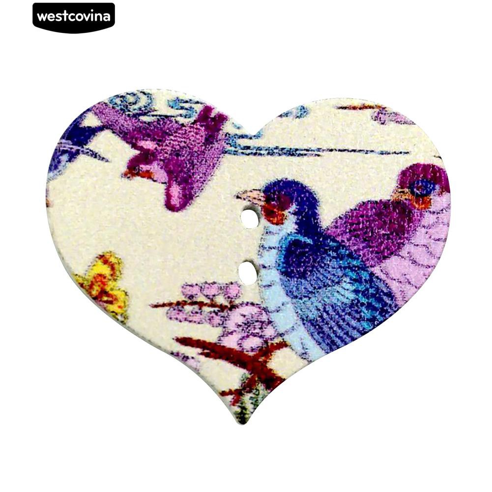 50 nút gỗ nhiều hình phong cách cổ điển xinh xắn dùng trang trí đồ thủ công