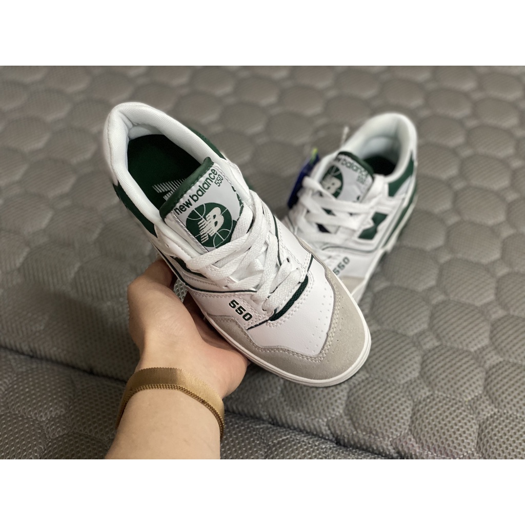 Giày Thể Thao Sneakers Nam Nữ NB 550-White Green Xanh Trắng Bản S.C Cao cấp