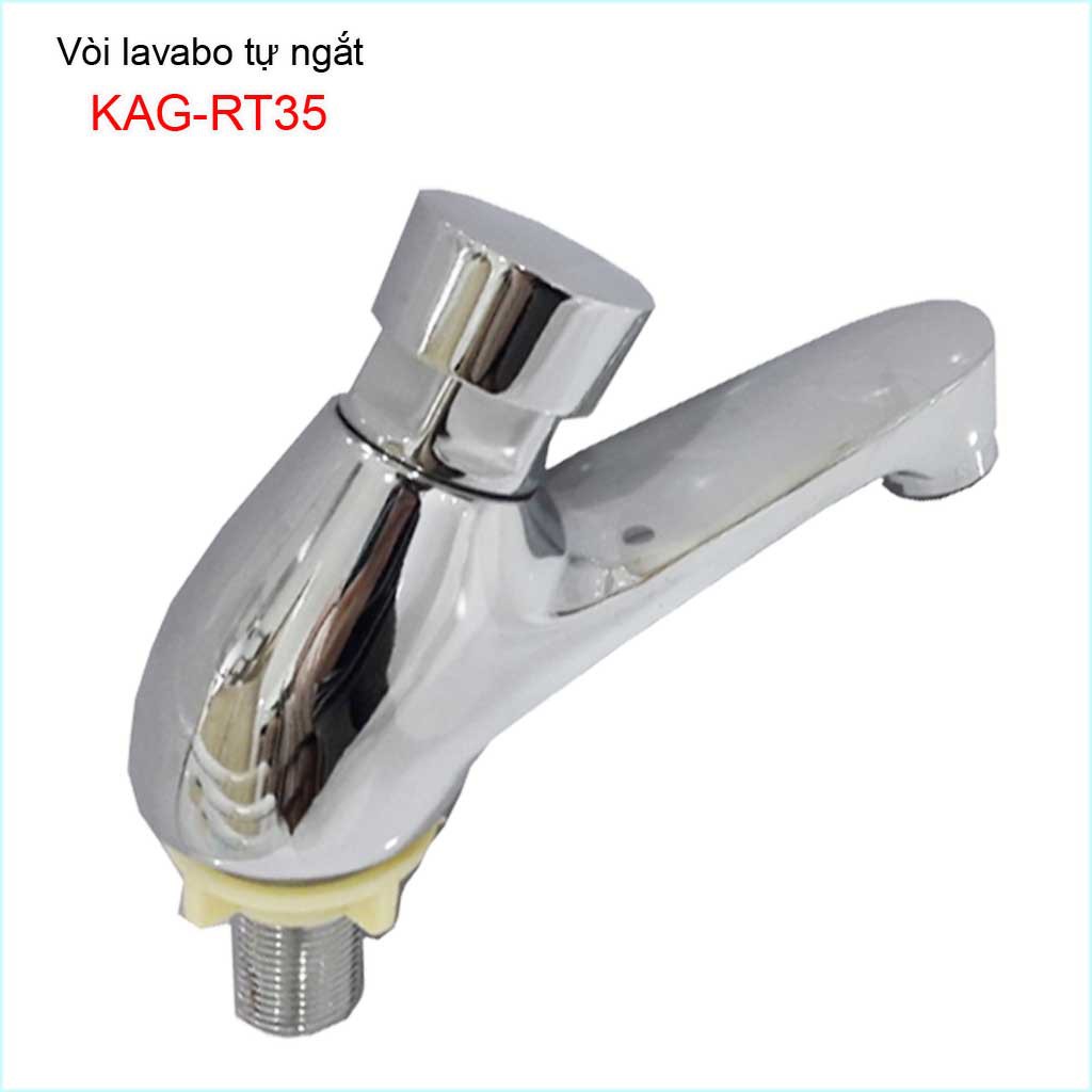 Vòi lavabo tự ngắt nước KAG-RT35, Vòi bán tự động- ấn tay tự động tắt nước tiêt kiệm nước tốt sử dụng tốt