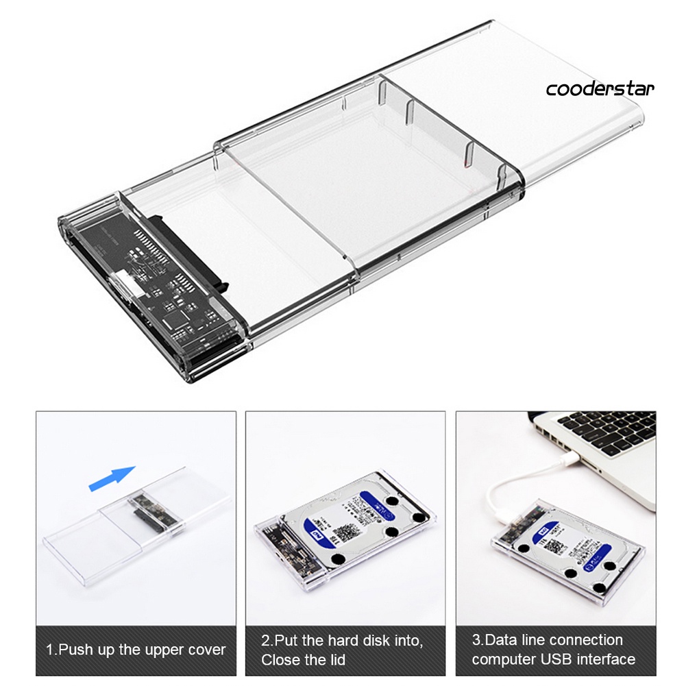 COOD-st 5Gbps High Speed 2.5inch SATA HDD SSD USB 3.0 Mobile Hard Disk Box Case for PC