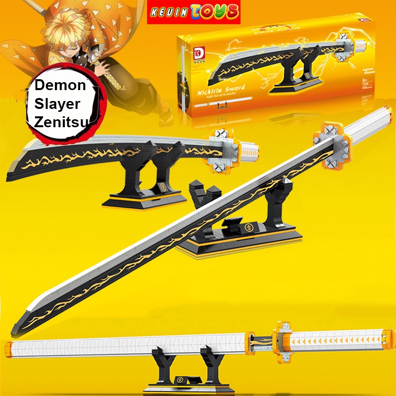 Đồ Chơi Lắp Ráp Kiểu LEGO Thanh Nhật Luân Kiếm Của Agatsuma Zenitsu Trong Demon Slayerr ModelDK1506 Với 956 Chi Tiết