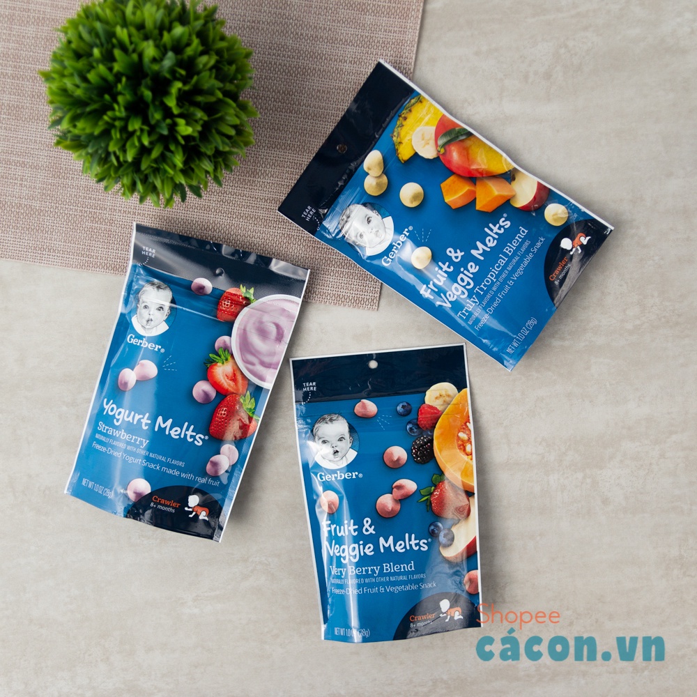 Sữa chua sấy Gerber Yogurt Melts sữa chua khô Gẻber cho bé ăn dặm