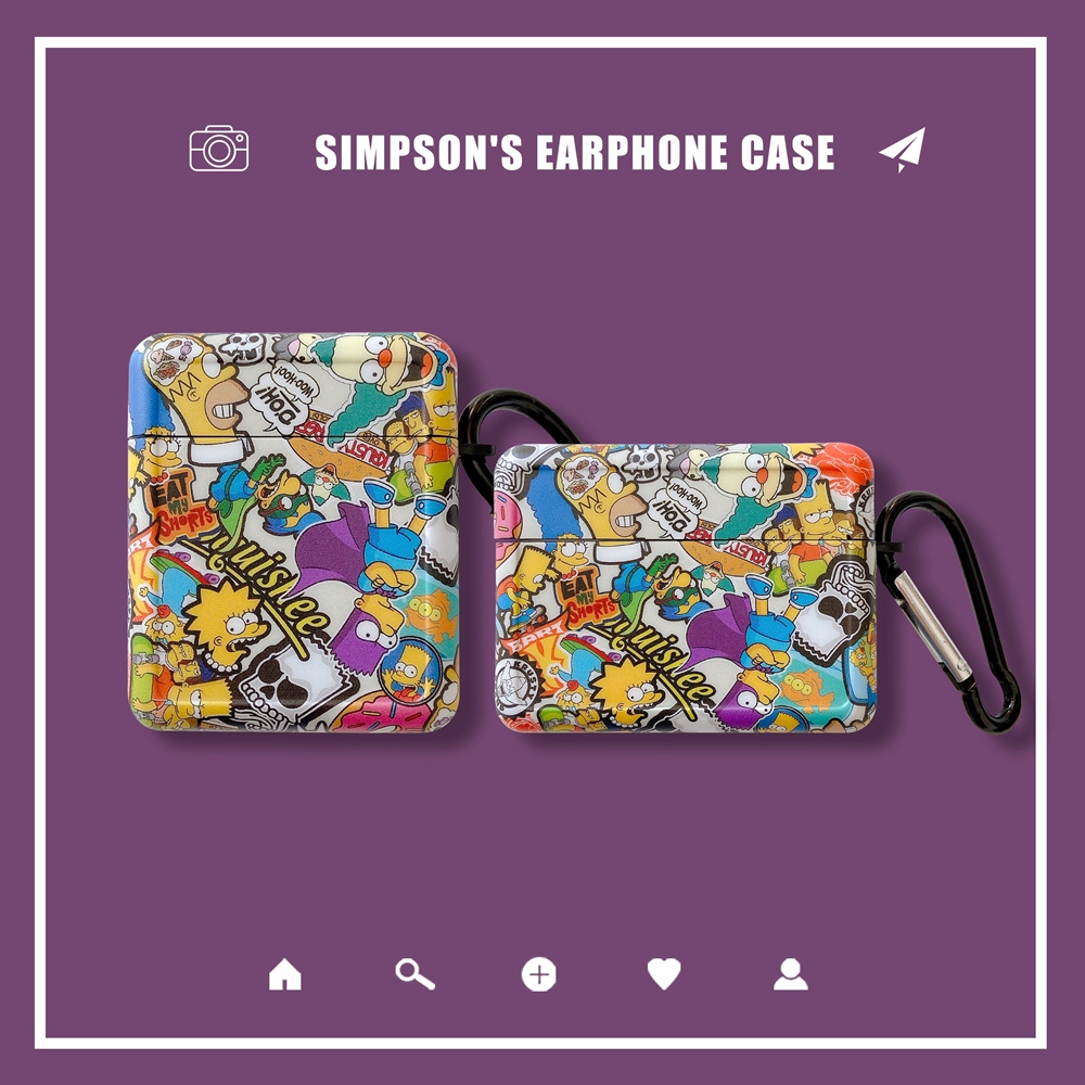 Ốp bảo vệ hộp đựng tai nghe thích hợp cho Airpods 1 / 2 Pro hình Simpson xinh xắn