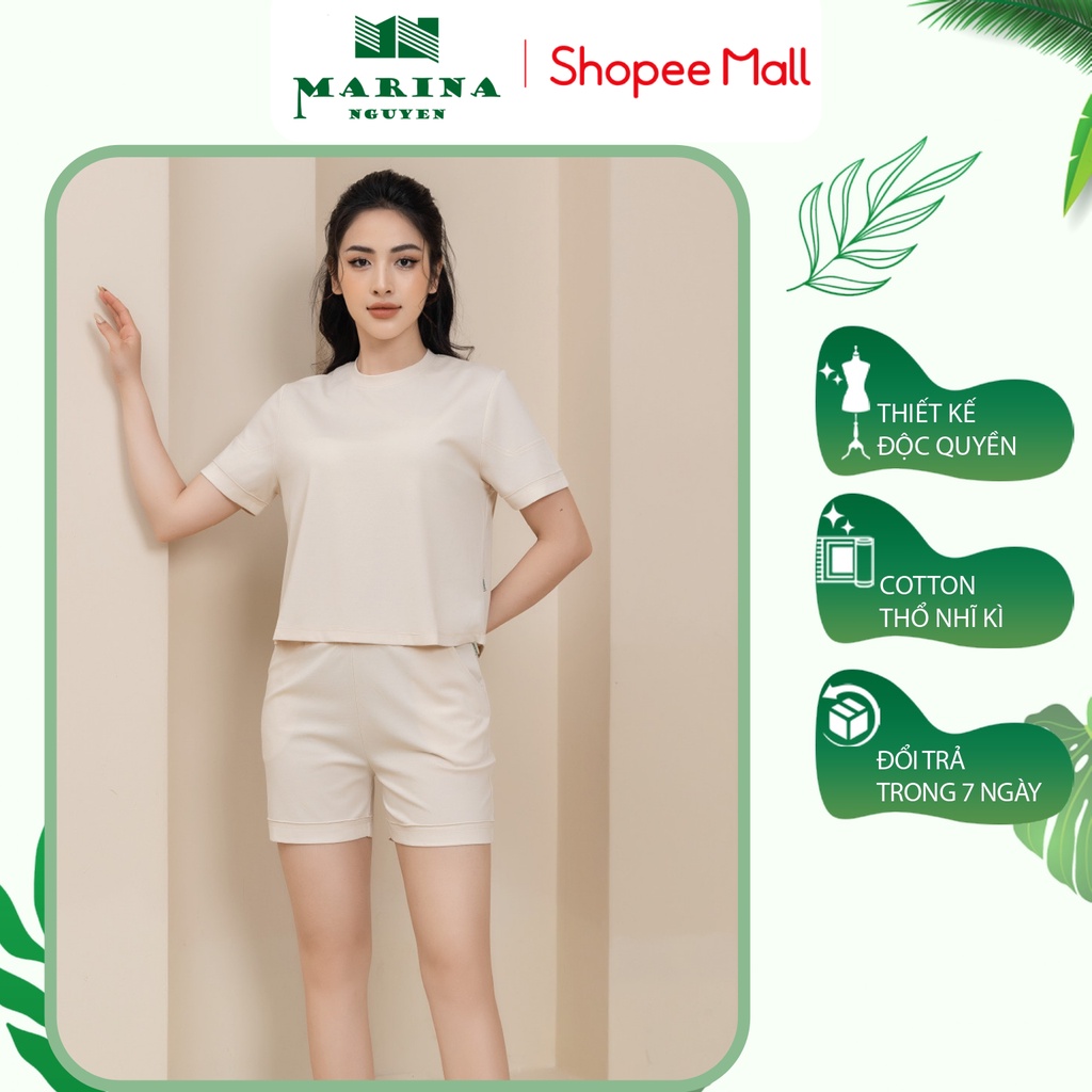Bộ Quần Áo Nữ Mặc Nhà MARINA NGUYỄN Kiểu Dáng Thể Thao Năng Động, Chất Vải Cotton Thoáng Mát 322022