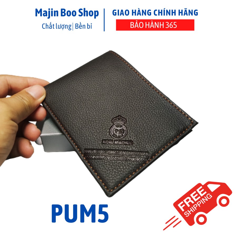 Ví nam dáng ngang, da PU, thời trang nhỏ gọn, độ bền cao, có video tự quay - Majin Boo Shop