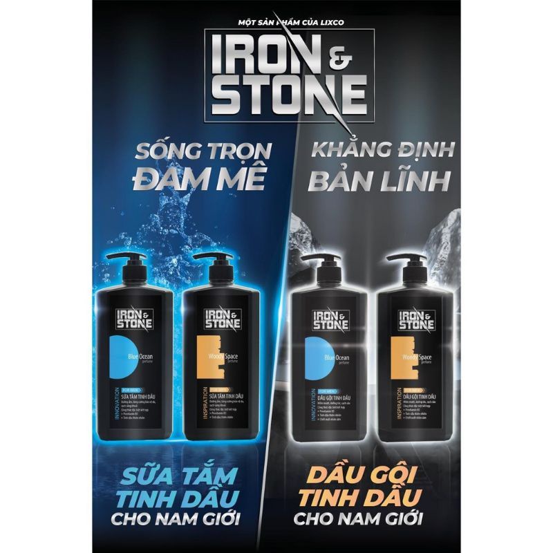 Sữa tắm tinh dầu Iron&amp;Stone Innovation hương Blue Ocean dung tích 180ml