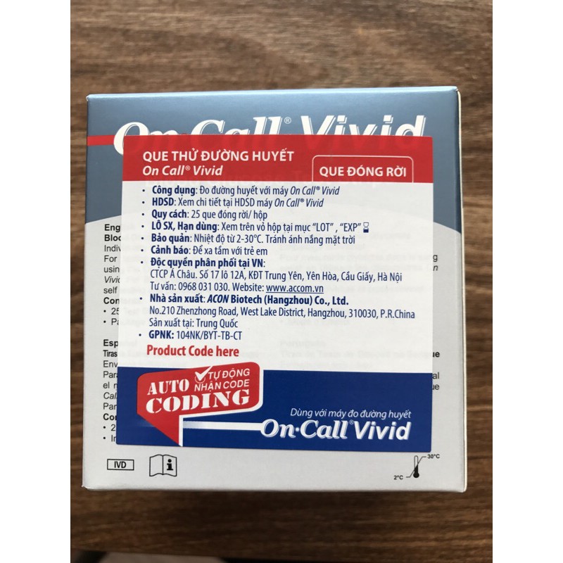 Que thử đường huyết On Call Vivid