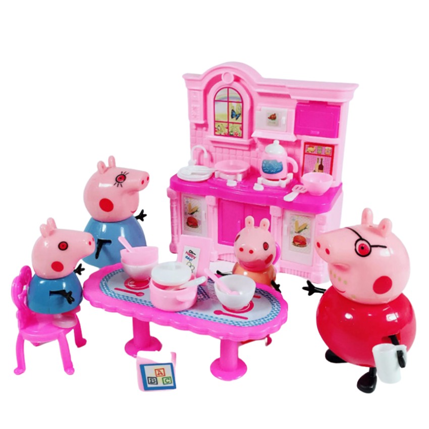 Đồ Chơi Tủ Bếp Heo Peppa Pig và Những Người Bạn Giúp Bé Nhận Biết Các Đồ Dùng, Học Cách Chăm Sóc Gia Đình