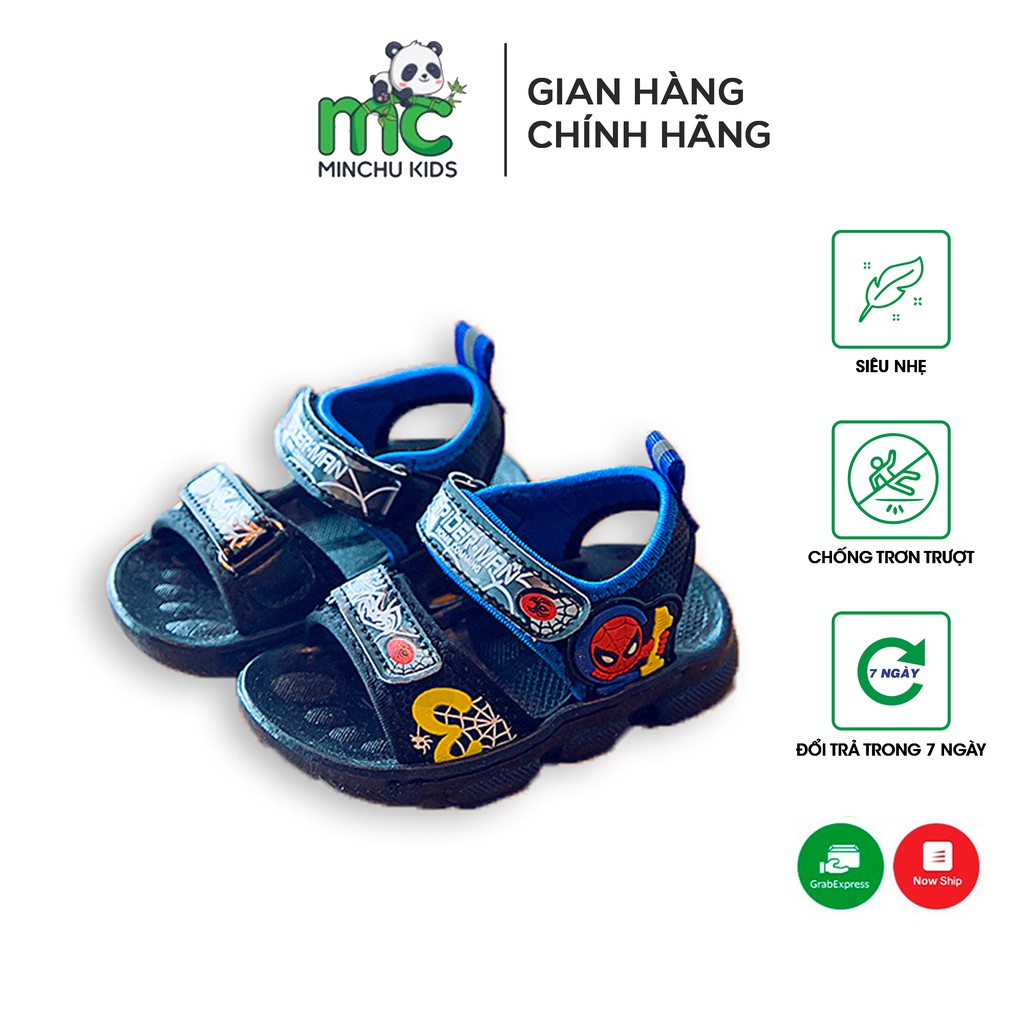 Giày sandal cho bé hình Spiderman đế mềm chống trượt Minchu Kids SD02