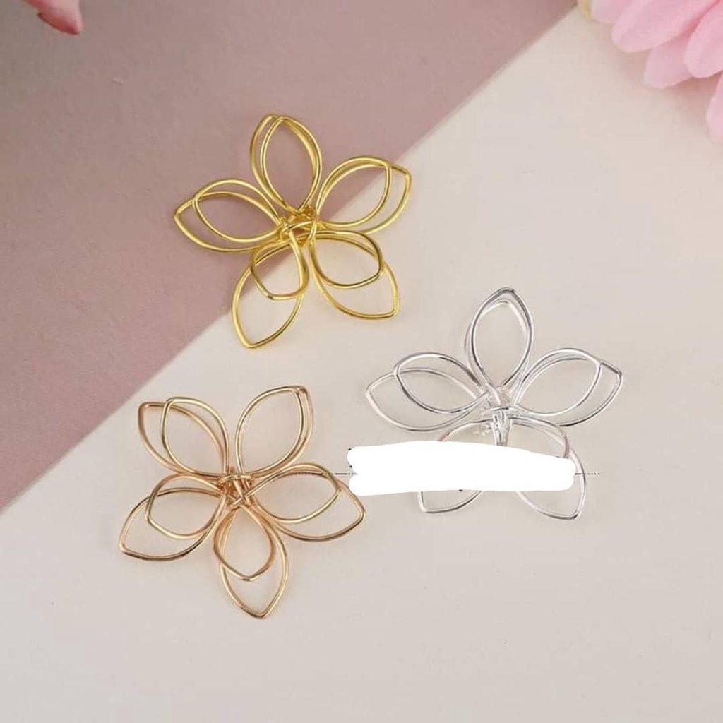 (1 cái)Phiến hoa rỗng 2 lớp 35mm, Nguyên liệu làm trang sức cổ trang, Nguyên liệu diy