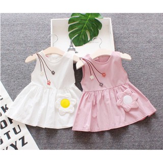 Đầm xòe chữ a thêu hoa xinh xắn cho bé gái