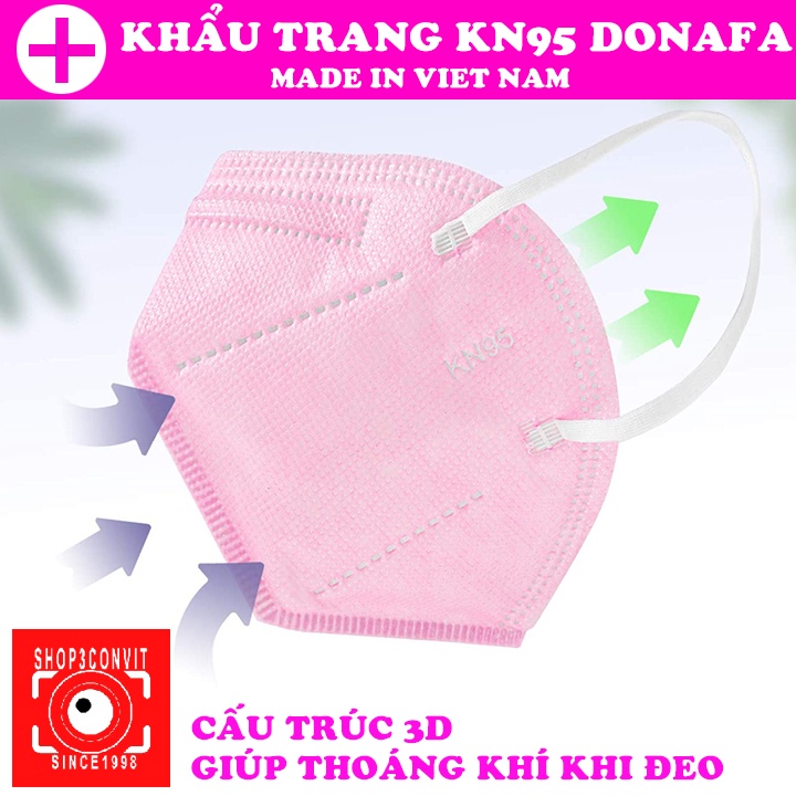 (Chỉ ship TPHCM) Hộp 10 khẩu trang 3D DONAFA tiêu chuẩn KN95