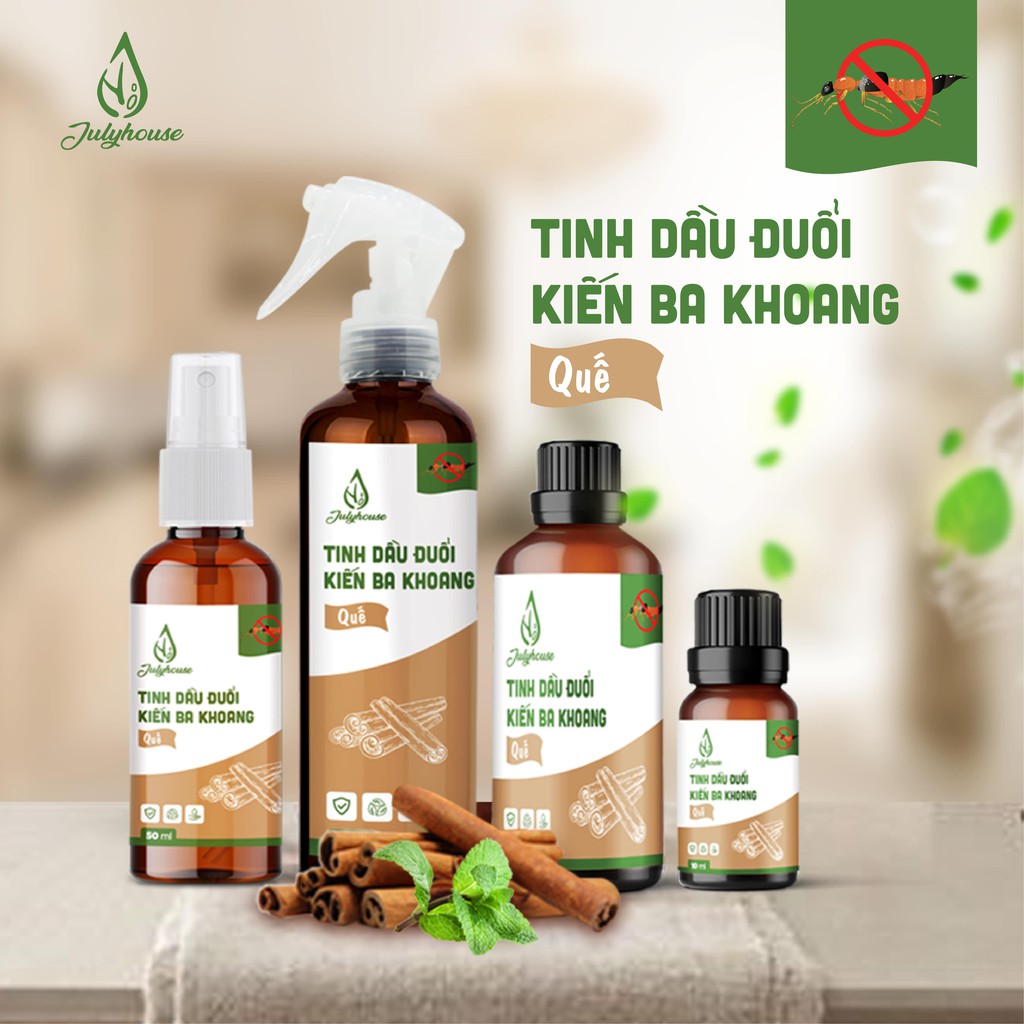 Tinh dầu Quế Đuổi Kiến Ba Khoang 10ml Julyhouse khử mùi, thơm phòng