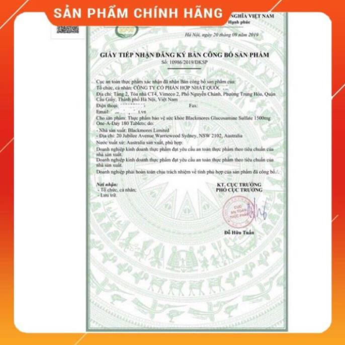 Bổ xương khớp Blackmores Glucosamine Sulfate 1500 One A Day