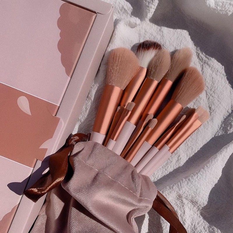 Bộ Cọ FIX 13 Cây Màu Hồng Kèm Bao Da