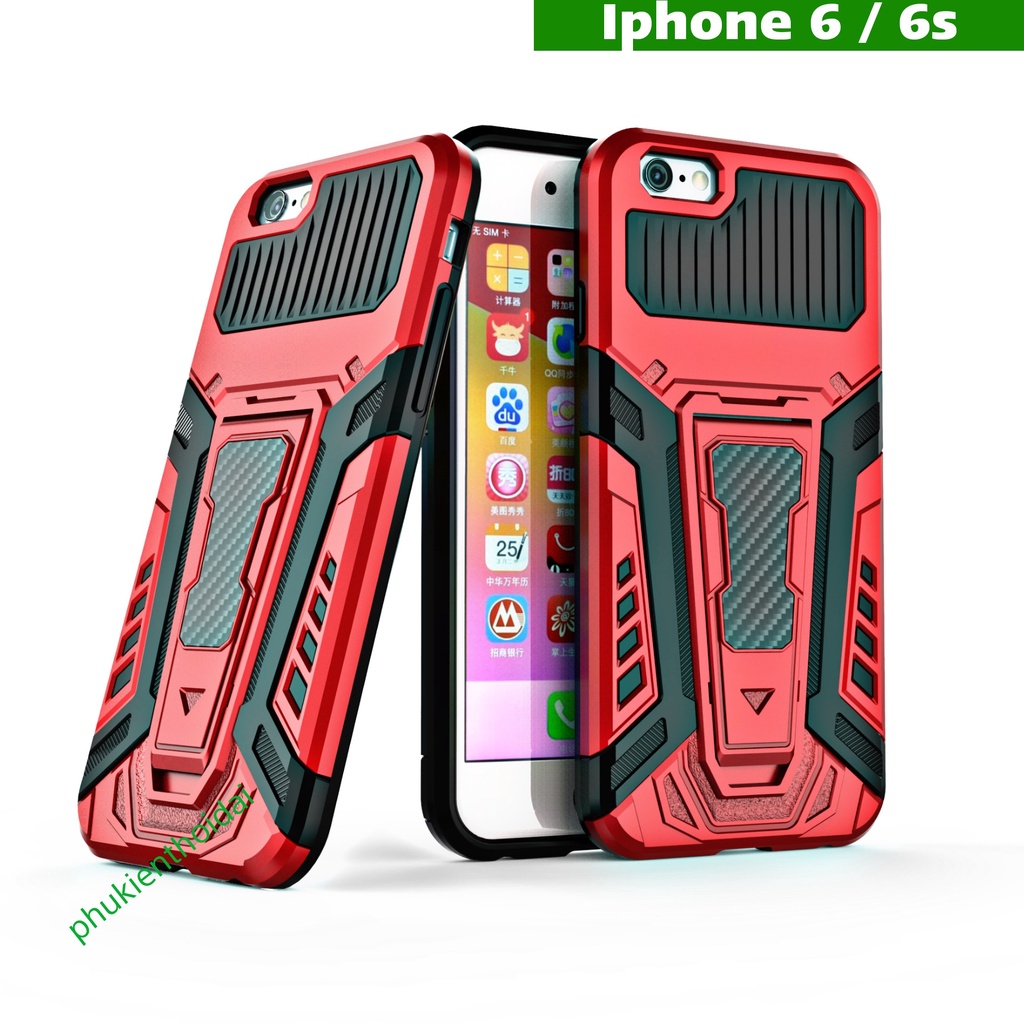 Iphone 6 / 6s ốp lưng chống sốc Iron Man Pro cao cấp giá đỡ xem phim