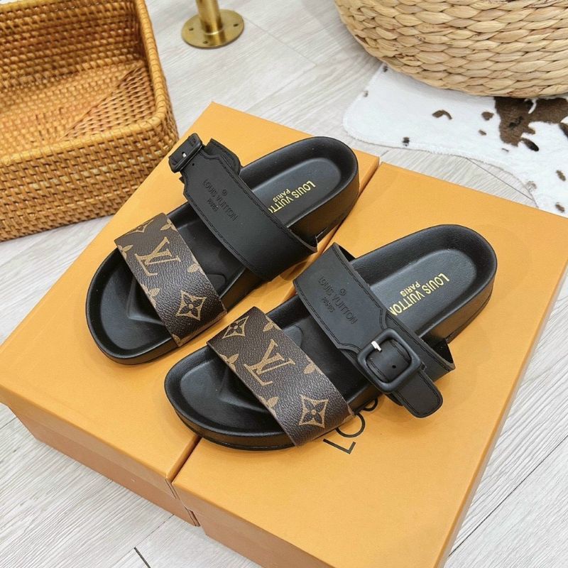 Lo Dép Nữ 2 Quai Khoá lv Da Mềm Êm Fullbox Bill Túi CAM KẾT LOẠI 1