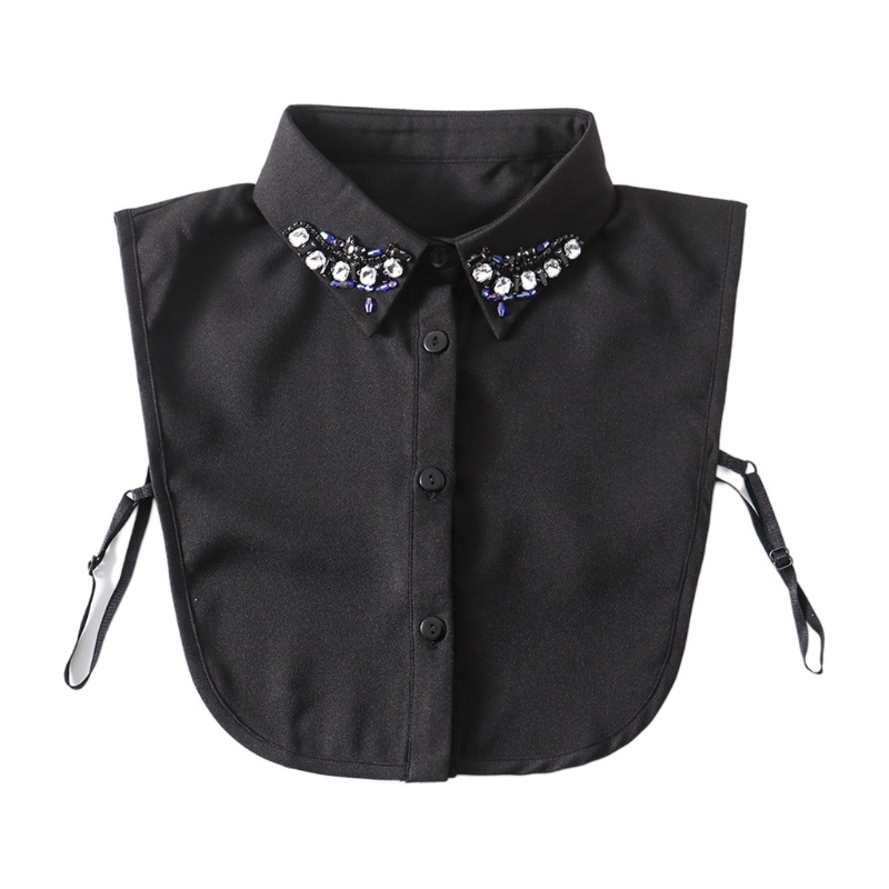 Cổ Áo Sơ Mi Đính Hạt Pha Lê Giả Nhiều Màu Phong Cách Retro Dành Cho Nữ