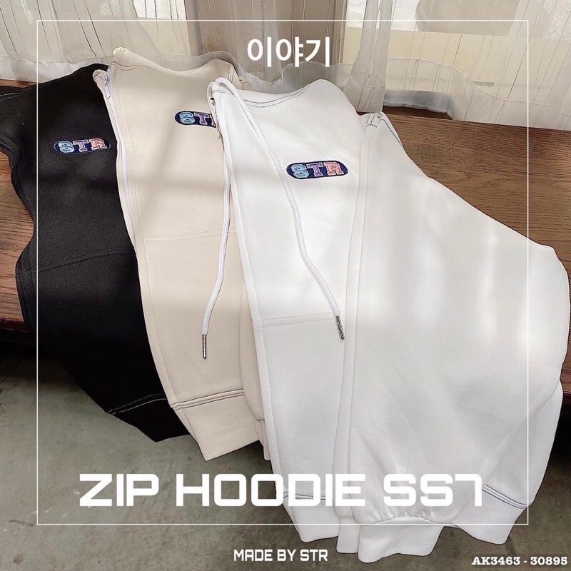 Áo khoác nỉ ngoại dây kéo có nón unisex ulzzang nam nữ