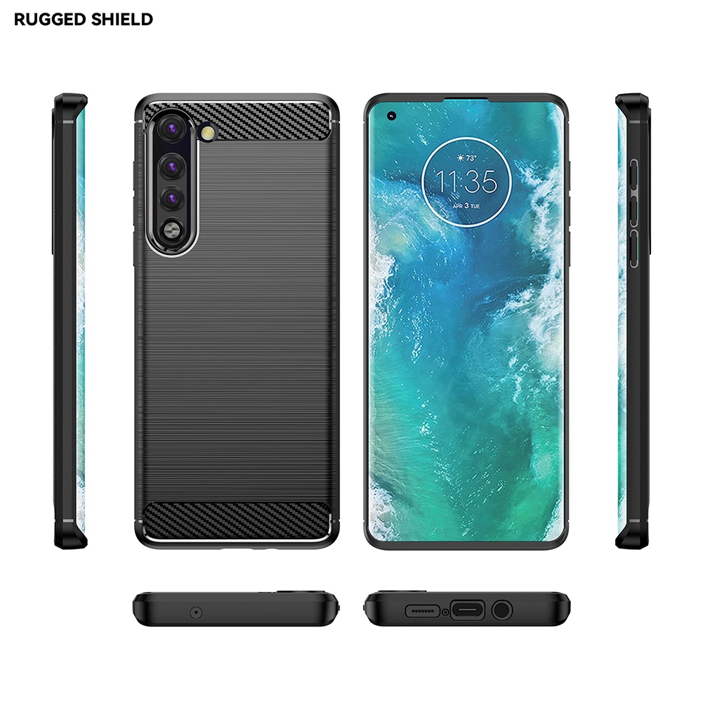 Ốp Điện Thoại tpu Silicone Mềm Chống Sốc Họa Tiết Sợi Carbon Cho Motorola Moto Edge