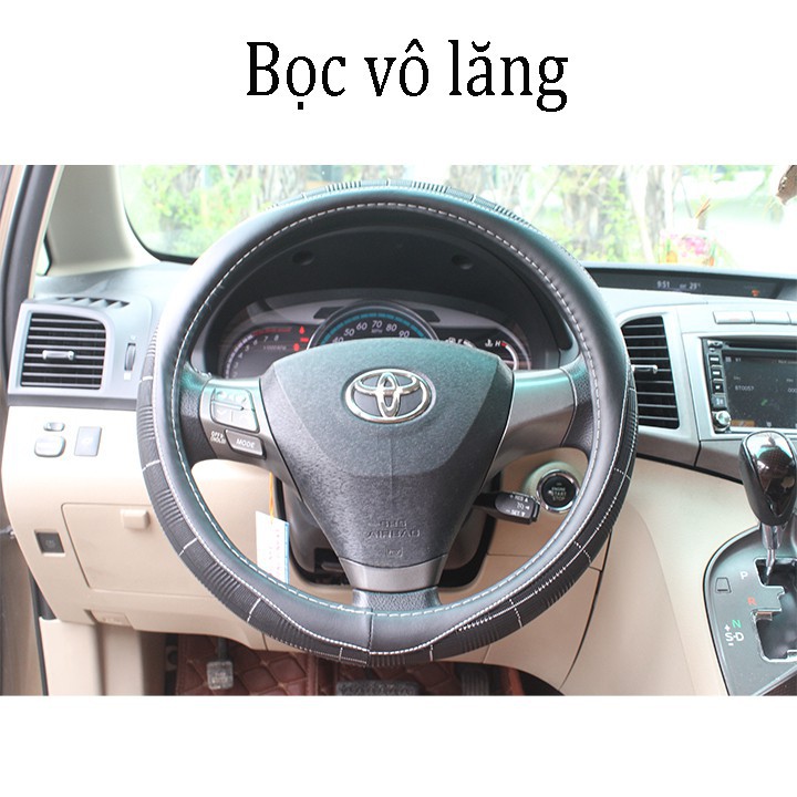 Bọc vô lăng khâu chỉ xe hơi giả da mềm chống trượt mã SWC8123