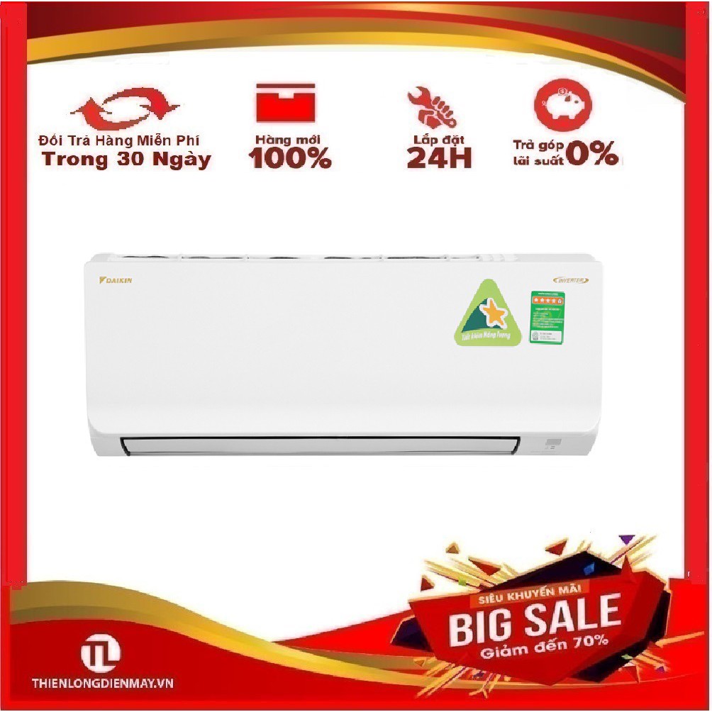 MIỄN PHÍ LẮP ĐẶT- MÁY LẠNH DAIKIN 1.5HP FTKA35VAVMV MODEL 2021 Thiết kế mặt nạ Coanda phân bổ luồng gió đều khắp phòng