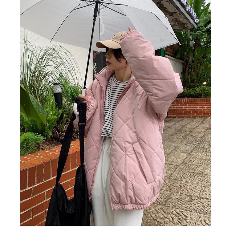 Áo khoác bóng chày cotton giữ ấm mùa thu đông phong cách Harajuku mới dành cho nữ