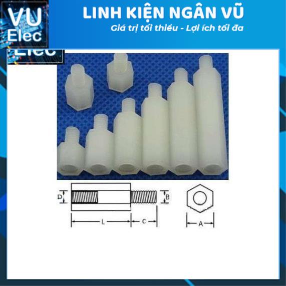 Cọc Nhựa M3 Dài 5-20MM (Đực Cái)