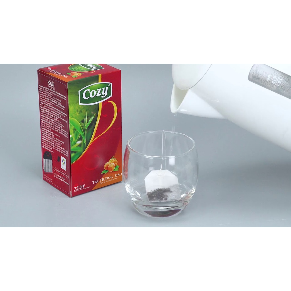 COMBO 5 HỘP TRÀ COZY HƯƠNG ĐÀO - hộp 50gr ( 25 gói x 2gr )