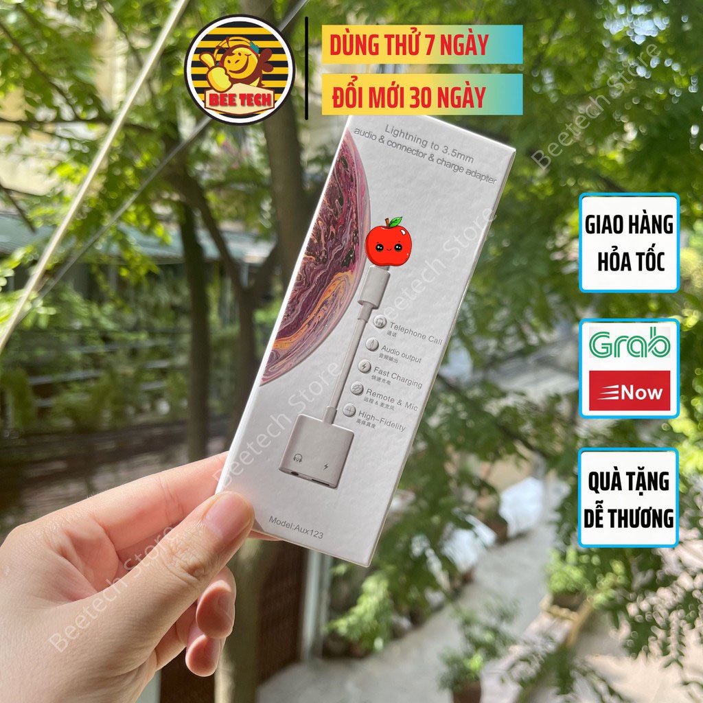 Jack chia cổng i.P ,giắc chuyển đổi có mic aux123 thế hệ 2 - Beetech