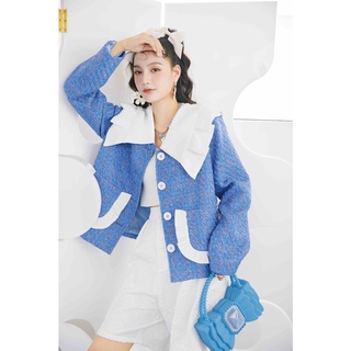 Iris Boutique IJ022 22/SS Clear Blue jacket-Áo jacket thời trang