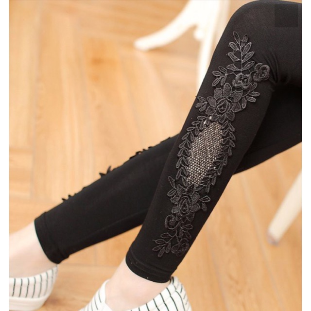 Quần legging phối ren cao cấp