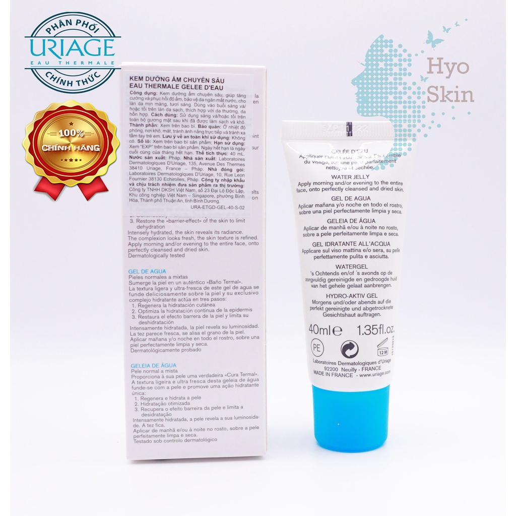 Kem Dưỡng Ẩm Khoáng Chuyên Sâu Dạng Jelly URIAGE EAU THERMALE GELEE DEAU 40ml