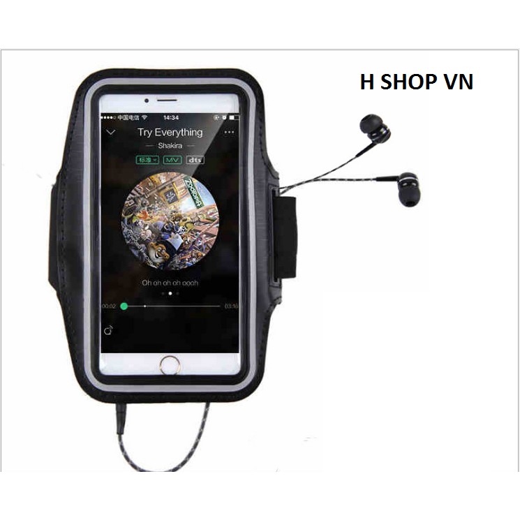 Đai đeo tay armband tập thể thao cho điện thoại iPhone, Samsung, Lumia 4.7 inch (đen)