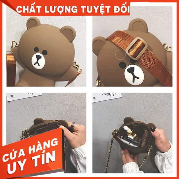 [Xả kho + free ship] TÚI GẤU BROWN SILICON XINH TƯƠI