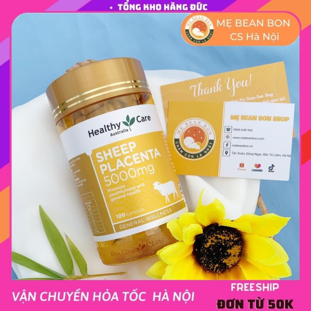Nhau Thai Cừu Úc Healthy Care Sheep Placenta 5000mg 100 viên giúp da sáng mịn màng cho người trên 18 tuổi - mẹ bean bon