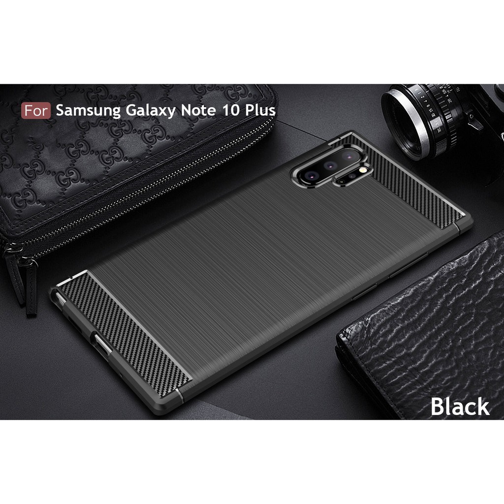 Ốp điện thoại sợi Carbon chống sốc dành cho Samsung Galaxy Note 10 Plus