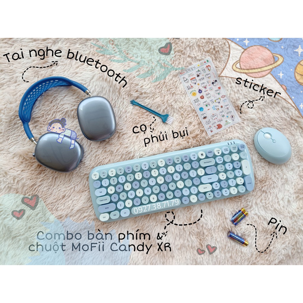 ❇Bộ combo bàn phím giả cơ và chuột không dây MoFii Candy XR - Dùg cho Máy tính bàn, Laptop, Tivi, Điện thoại, iPad iPhon