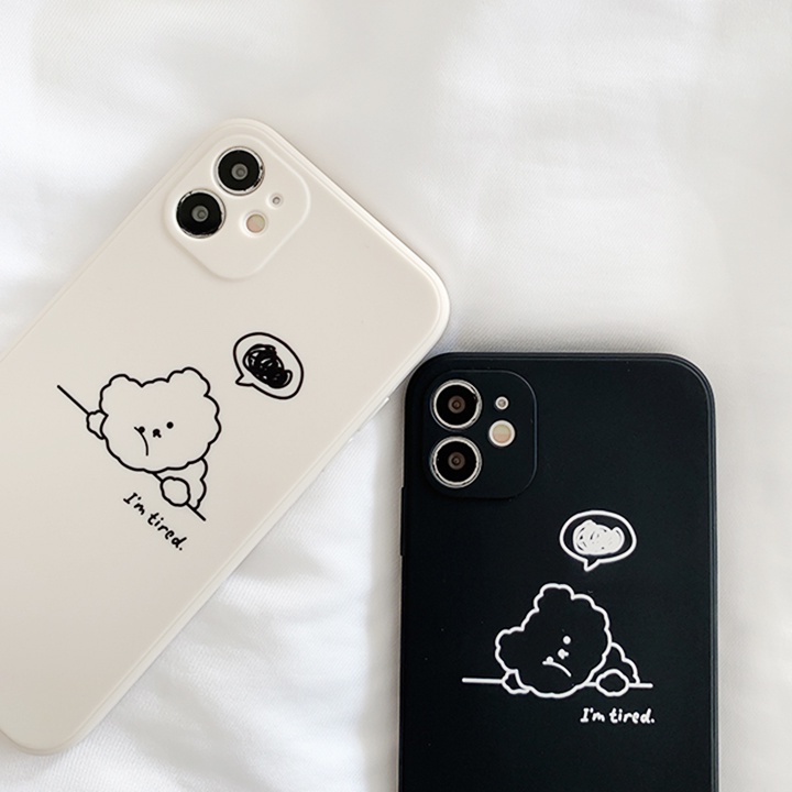 Ốp lưng IPhone Cạnh Vuông Gấu Tired 6/6plus/6s/6splus/7/7plus/8/8plus/x/xr/xs/11/12/13/14 /pro/max/plus/promax Educase