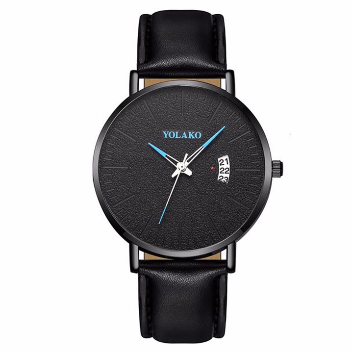 Đồng Hồ Nam YLK01 Máy Pin Mặt Tròn Dây Da Cao Cấp
