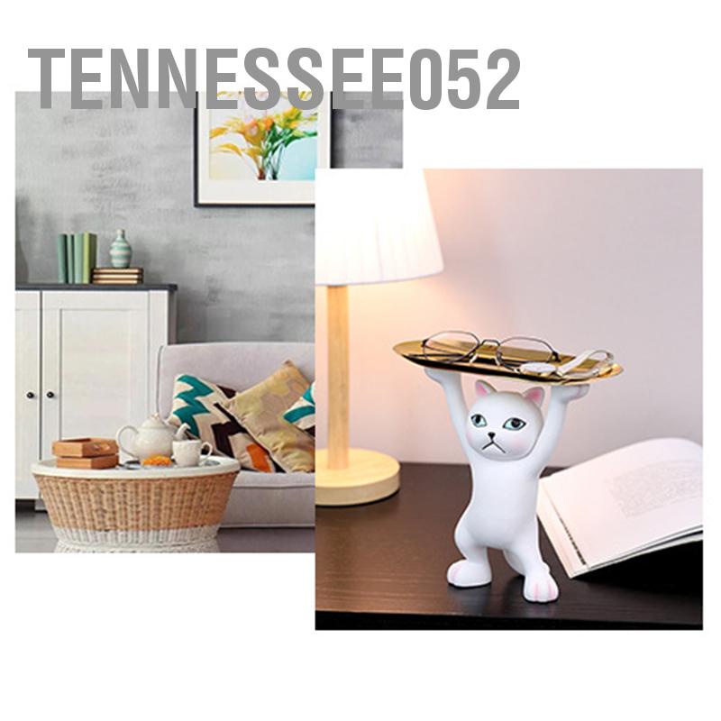 [Hàng HOT] Khay Đựng đồ / Chìa Khóa / Bút để bàn Hình mèo Dễ thương bằng  nhựa trang trí Phòng khách Văn phòng【Tennessee052】