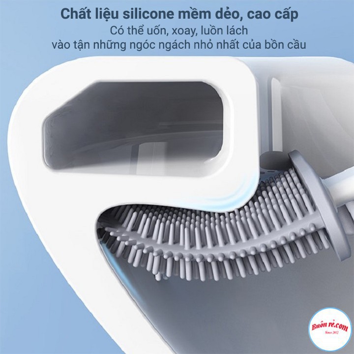 Cọ bồn cầu silicon siêu sạch, cọ vệ sinh toilet kèm hộp đựng 88185 Tổng Kho Sỉ Gia Dụng