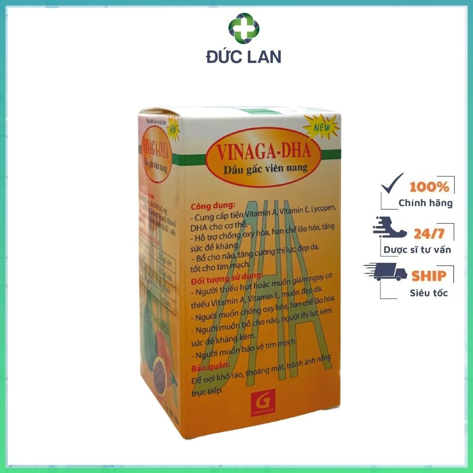 VIÊN NANG DẦU GẤC VINAGA – DHA GIÚP CẢI THIỆN THỊ LỰC VÀ TRÍ NÃO